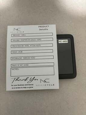 Dell Inspiron Duo 1090 Intel Atom N570 2GB RAM 320GB HDD